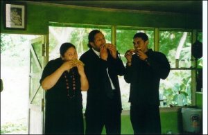 Leini, Miki & Krit Eating Off Dad's Crops