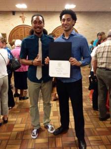 Holding Frank's Student Leader Of The Year Award