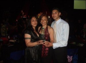 Desley, Mum & Krit Holding Uncle Pekelo's Samoa Sports Award