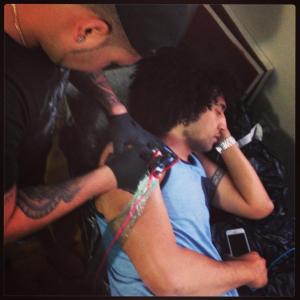 Getting A Touch Up From Cousin Jaco